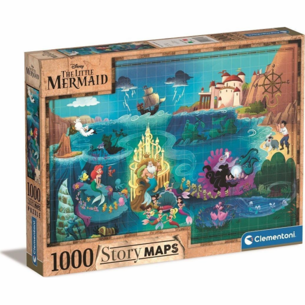 Clementoni Puzzle 1000 dílků Příběhové mapy Malá mořská víla