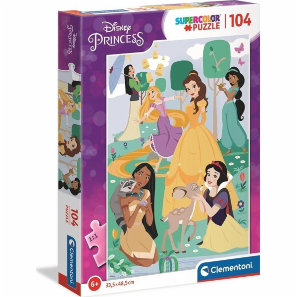 Puzzle Clementoni 104 dílků Disney Princess Super Color