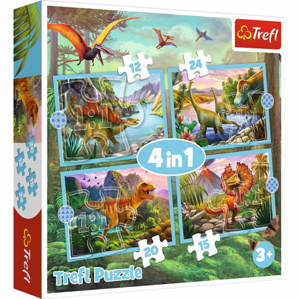 Puzzle 4v1 Jedineční dinosauři