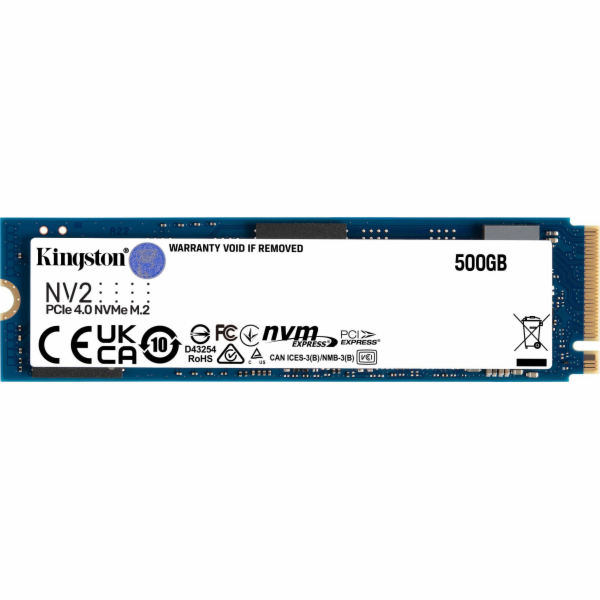 Kingston NV2 500GB, SNV2S/500G SSD 500GB / NVMe M.2 PCIe Gen4 / Interní / M.2 2280