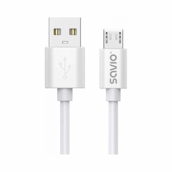 SAVIO CL-167 USB-A - micro USB kabel, 2A, 3m, bílý