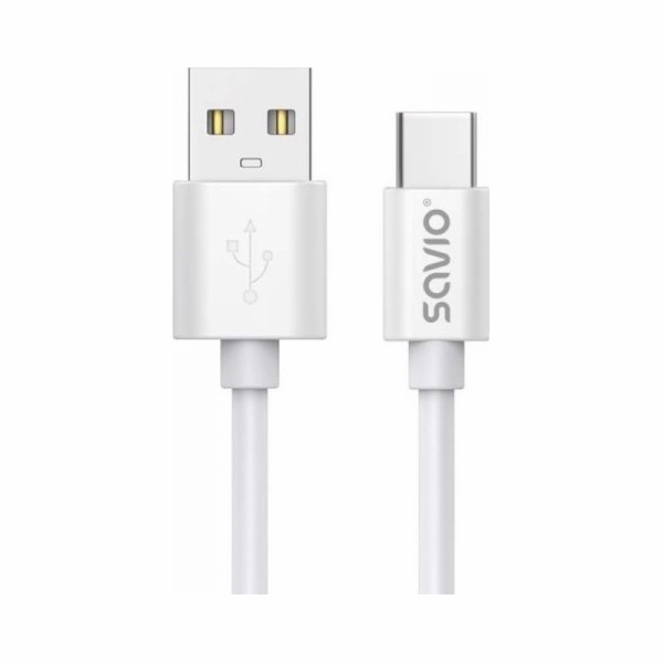 SAVIO CL-168 USB-A - USB-C kabel, 2A, 3m, bílý