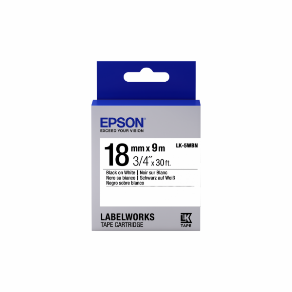 EPSON POKLADNÍ SYSTÉMY Epson Label Cartridge Standard LK-5WBN Black/White 18mm (9m) C53S655006 Epson Label Cartridge Standard LK-5WBN Black/White 18mm (9m)