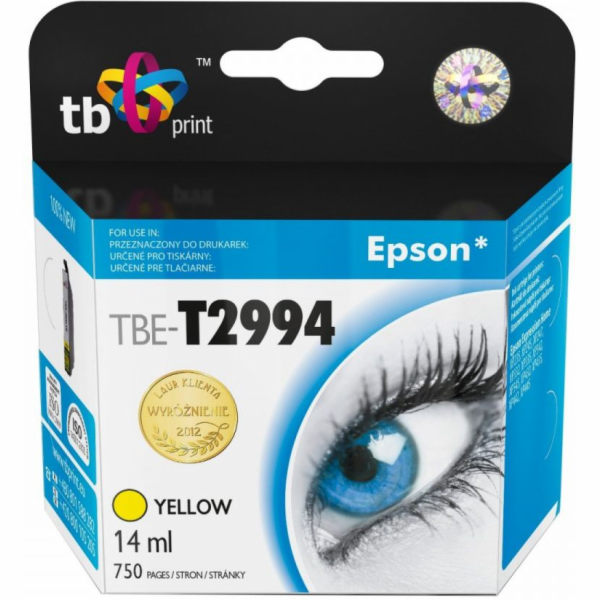 TB kompatibilní inkoustová kazeta s Epson T2994, žlutá (TBE-T2994)
