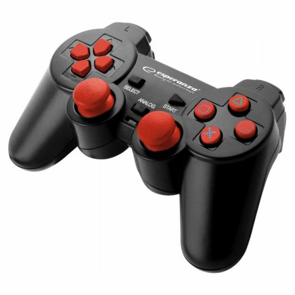 GAMEPAD PS3 / PC USB TROOPER ČERNÁ / ČERVENÁ