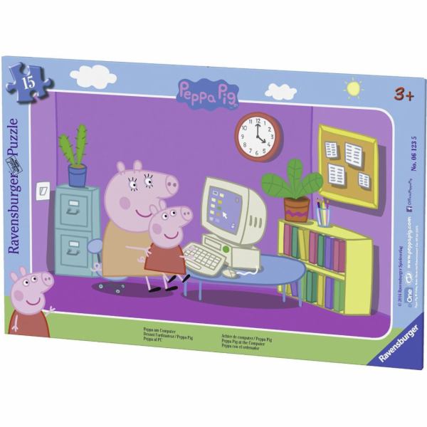 Puzzle 15 dílků Rámeček Peppa Pig