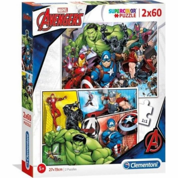 Puzzle 2x60 dílků Super Color - Avengers