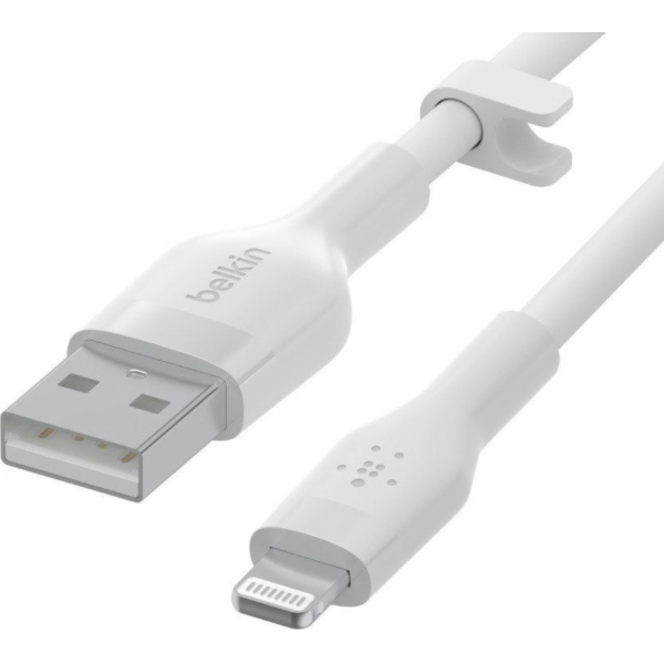 BoostCharge USB-A to Lightning kabel silikonový 3m, bílý