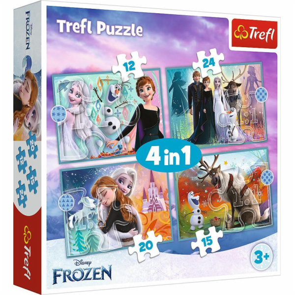 Puzzle 4v1 Úžasný svět Frozen