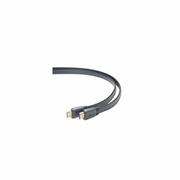 Kabel propojovací HDMI 1.4 + Ethernet plochý , zlacené konektory, 1m