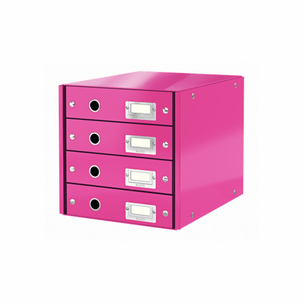 LEITZ Zásuvkový box Click&Store, 4 zásuvky, růžová