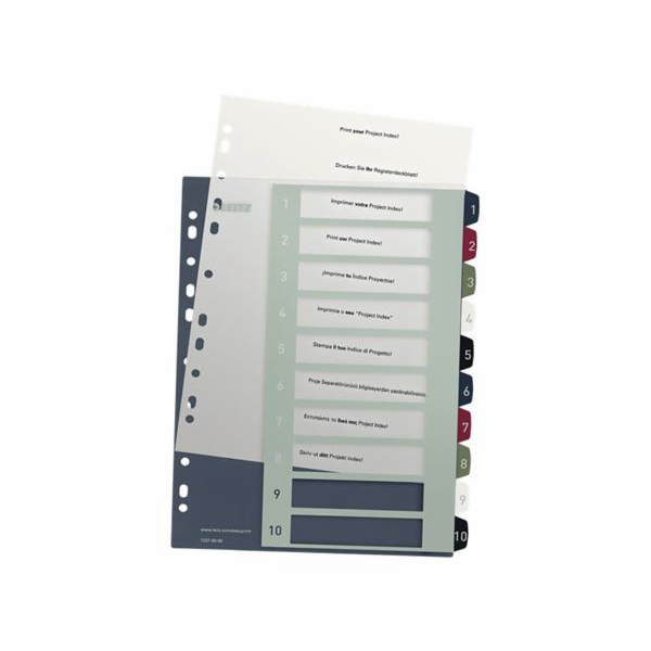 LEITZ Rejstříky Style - popisovatelné na PC, A4+ MAXI 1-10
