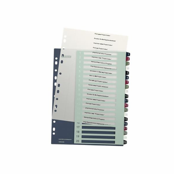 LEITZ Rejstříky Style - popisovatelné na PC, A4+ MAXI 1-20