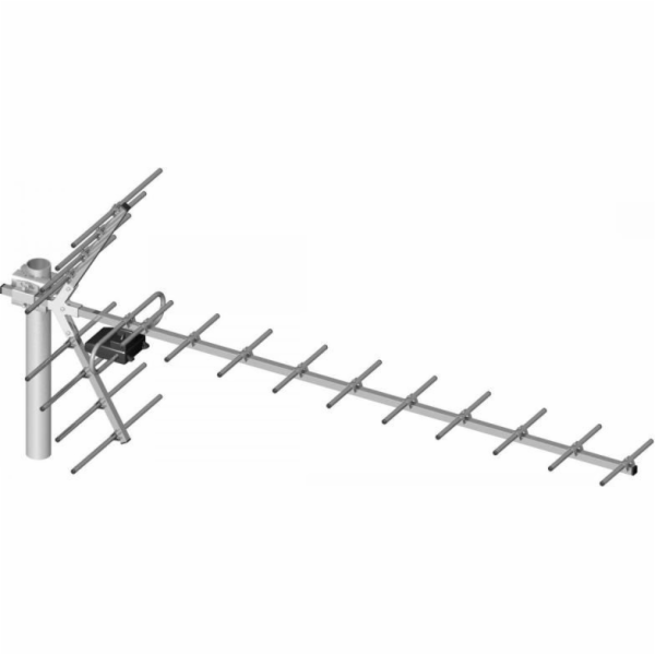 RTV DPM YAGA 19 / 21-69 DVB-T anténa (19prvková / zesilovač WE24 / zdroj HN40W / balicí fólie)