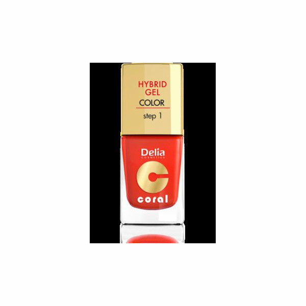Delia Cosmetics Coral Hybrid Gel Nail email č. 14 oranžová červená 11ml