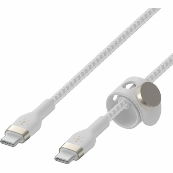 Belkin USB-C na USB-C kabel, 3m, bíly - odolný PRO Flex