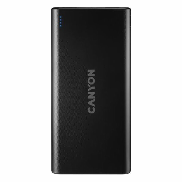 Canyon CNE-CPB1006B CANYON powerbanka PB-106B,10000mAh Li-poly,Input 5V/2A (Micro-USB/USB-C),Output 5V/2.1A (2xUSB-A),černá