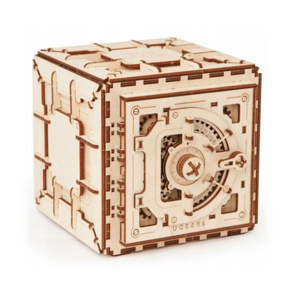 Hračka Ugears 3D dřevěné mechanické puzzle Trezor