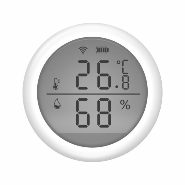 UMAX chytrý senzor teploty a vlhkosti U-Smart Temperature and Humidity Sensor/ Wi-Fi/ Android/ iOS/ CZ app/ bílý