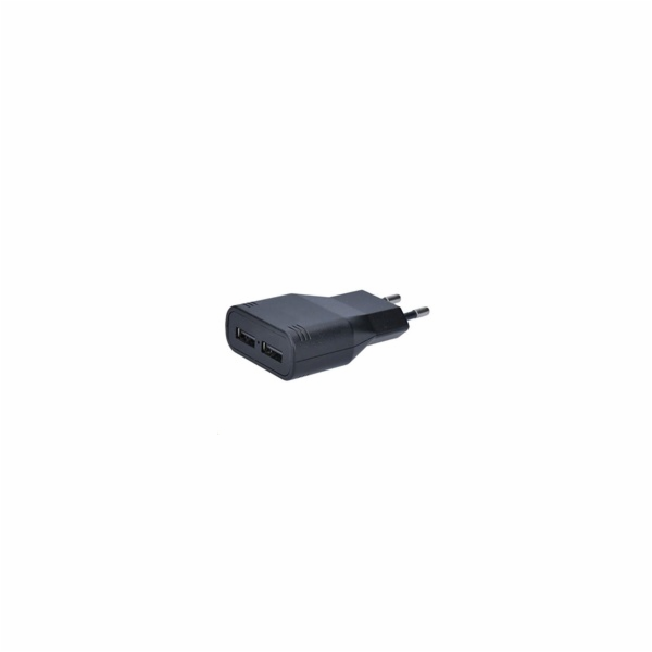 Solight USB nabíjecí adaptér, 2x USB, 3100mA max., AC 230V, černý - DC48A