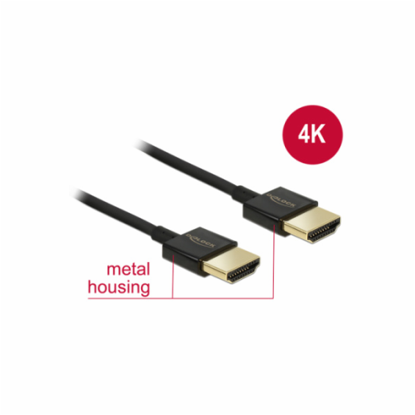 DELOCK 84775 Delock Cable High Speed HDMI with Ethernet A male > A male 3D 4K 4.5m Slim