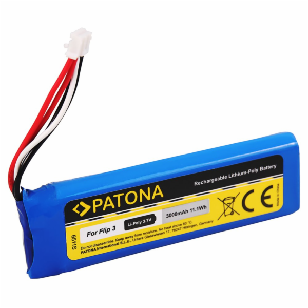 PATONA baterie pro reproduktor JBL Flip 3 3000mAh 3,7V Li-Pol GSP872693