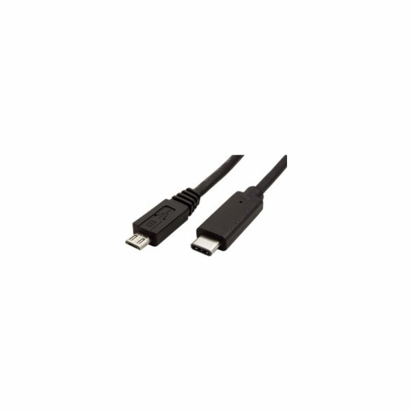 Kabel USB USB (2.0), USB micro B (2.0) M- USB CM, 1m, kulatý, černý, plastový sáček