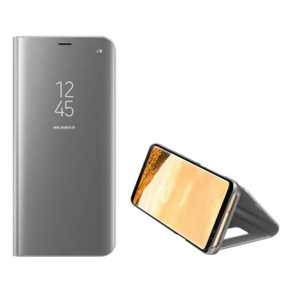 Pouzdro Clear View Samsung A20s A207 stříbrné / stříbrné
