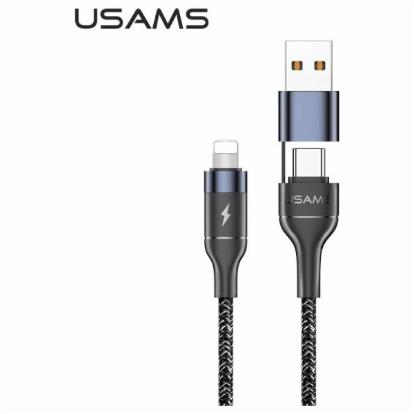 Usams USB kabel USAMS U31 USB-C / USB to lightning kabel 30W PD Fast Charge černá / černá SJ404USB01 (US-SJ404)