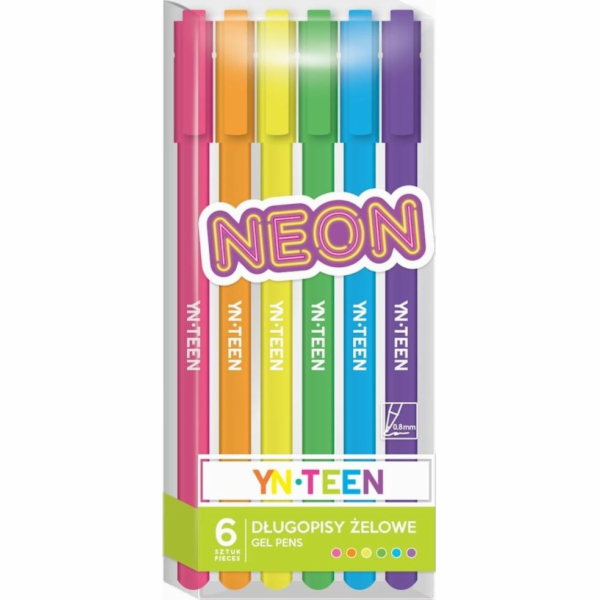 Interprint Gelové pero 6 barev Neon YN TEEN