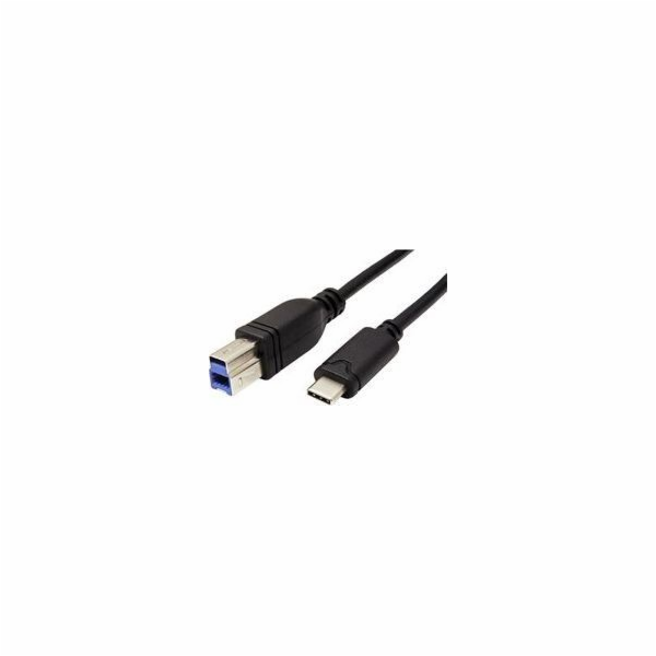 USB USB kabel (3.0), USB B M- USB CM, 3m, kulatý, černý, plastový sáček, SuperSpeed
