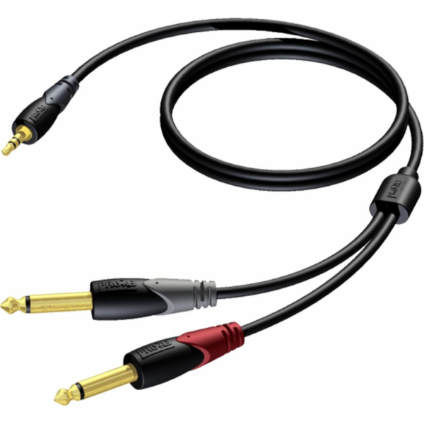 Kabel Procab Jack 3,5 mm - Jack 6,3 mm x2 3 m černý (CLA713 / 3)