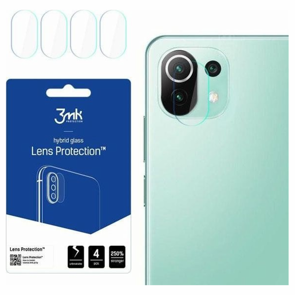 Hybridní sklo 3MK pro objektiv fotoaparátu 3MK Ochrana objektivu Xiaomi Mi 11 Lite 5G [4 PACK]
