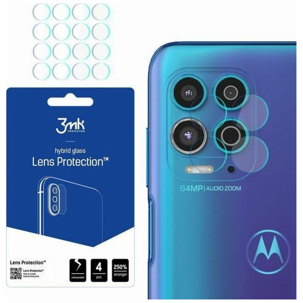 Hybridní sklo 3MK pro objektiv fotoaparátu 3MK Ochrana objektivu Motorola Moto G100 5G [4 PACK]