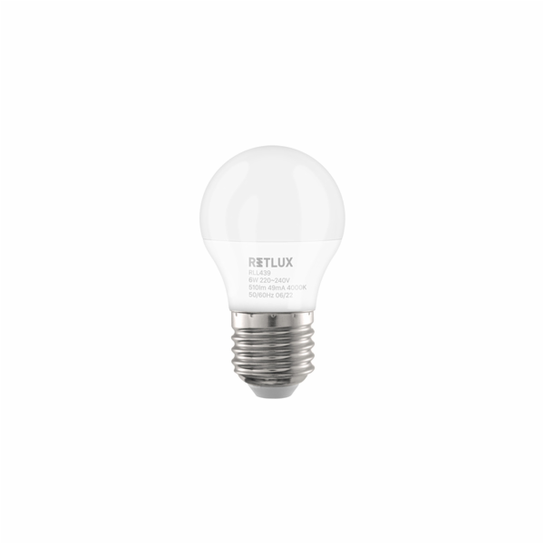 Retlux RLL 439 G45 E27 LED žárovka Mini Globe 6W