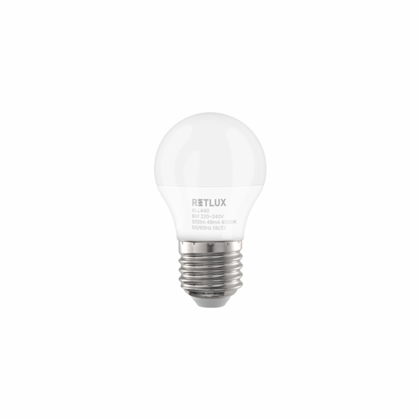 Retlux RLL 440 G45 E27 LED žárovka Mini Globe 6W