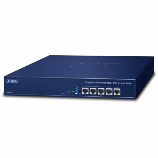 Planet VR-300 Enterprise router/firewall VPN/VLAN/QoS/HA/AP kontroler, 2xWAN(SD-WAN), 3xLAN