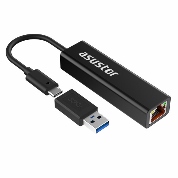 Asustor adaptér AS-U2.5G2 / USB3.2 Gen 1 type-C to 2.5GBASE-T / v balení redukce USB-C na USB-A