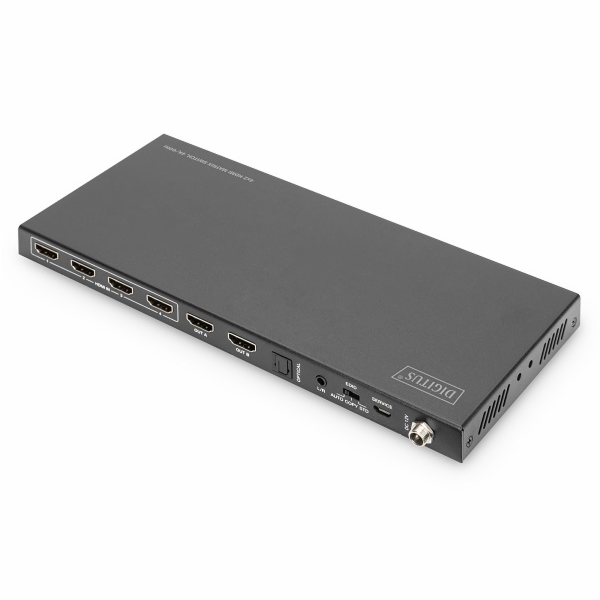 DIGITUS 4x2 HDMI Matrix Switch, 4K/60Hz Scaler, EDID, ARC, HDCP 2.2, 18 Gbps DS-55509 DIGITUS 4x2 HDMI Matrix Switch, 4K/60Hz Scaler, EDID, ARC, HDCP 2.2, 18 Gbps