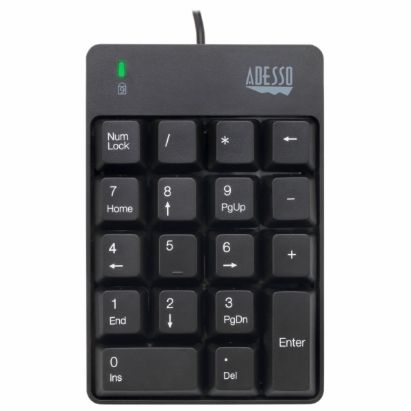 Adesso AKB-601UB/ drátová numerická klávesnice/ odolná proti polití tekutinou/ USB/ černá