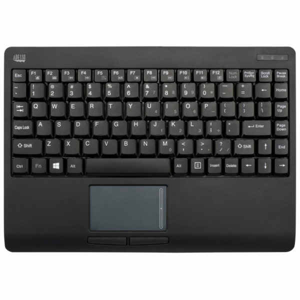 Adesso WKB-4110UB/ bezdrátová klávesnice 2,4GHz/ mini/ touchpad/ USB/ černá/ US layout