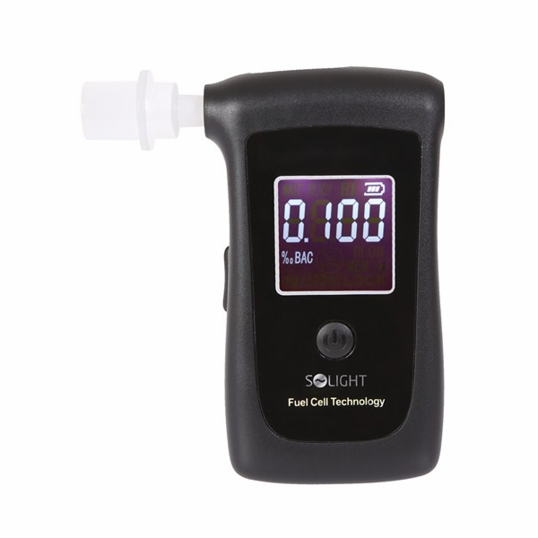 Solight alkohol tester, profesionální Fuel Cell, 0,0 - 4,0‰ BAC, citlivost 0,008‰ - 1T06