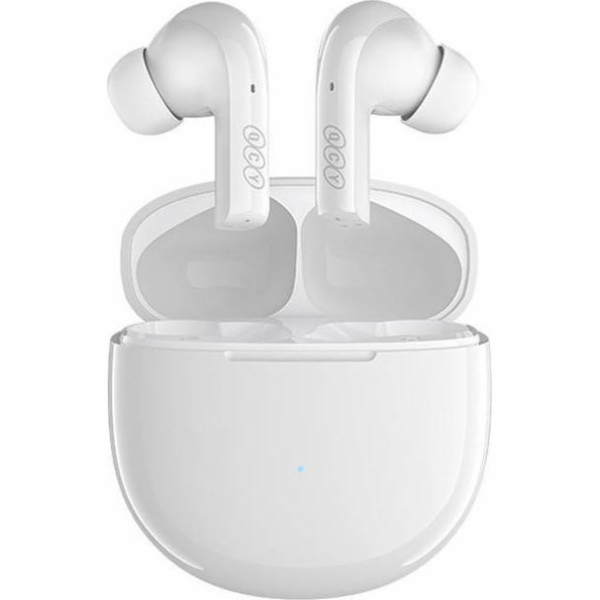 QCY - T18 MeloBuds bezdrátová sluchátka s dobíjecím boxem,Bluetooth 5.2, bílá