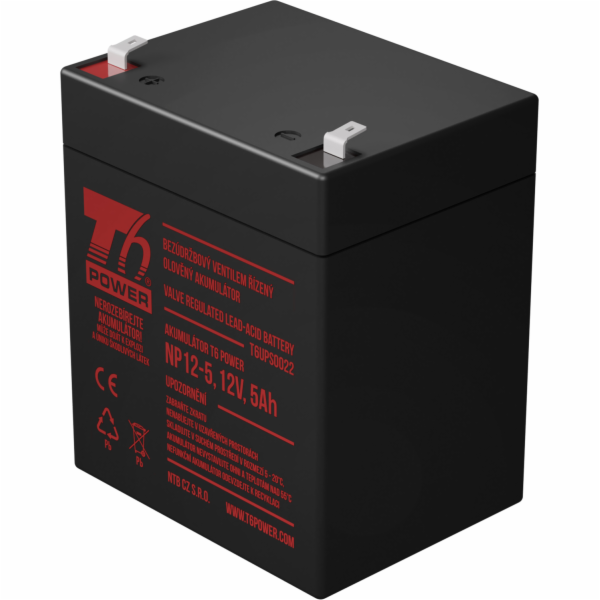 T6 POWER Akumulátor pre UPS, NP12-5, 12V, 5Ah