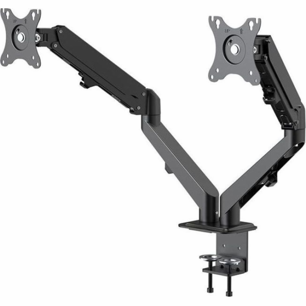 Neomounts DS70-700BL2/Držák displeje/na stůl/17-27"/svorka/VESA 100X100/nosn. 2x7kg/plynový píst/2 displeje/černý