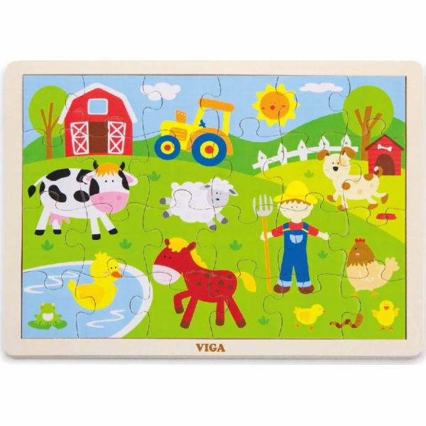 Dětské dřevěné puzzle Viga Farma