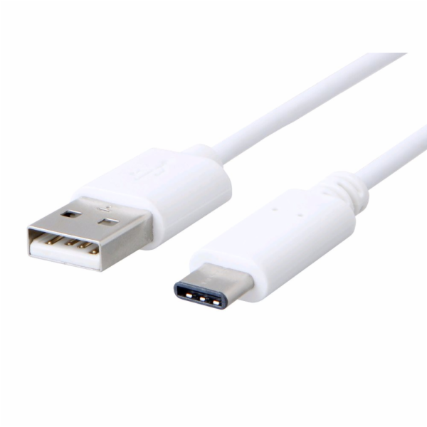C-TECH kabel USB 2.0 AM na USB-C (AM/CM), 2m, bílá