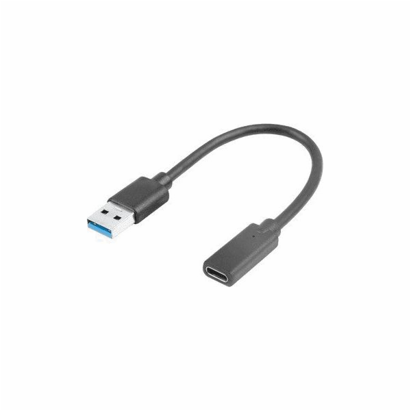 Lanberg USB C (F) 3.1 USB kabel - USB-A (M) 0,15m černý