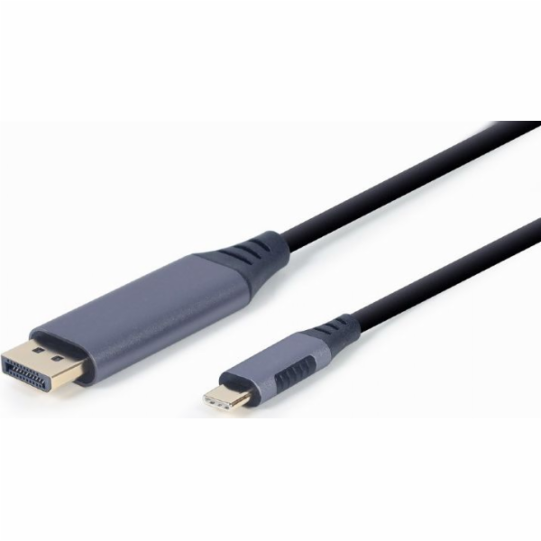 Gembird CC-USB3C-DPF-01-6 video cable adapter 1.8 m USB Type-C DisplayPort Black Grey