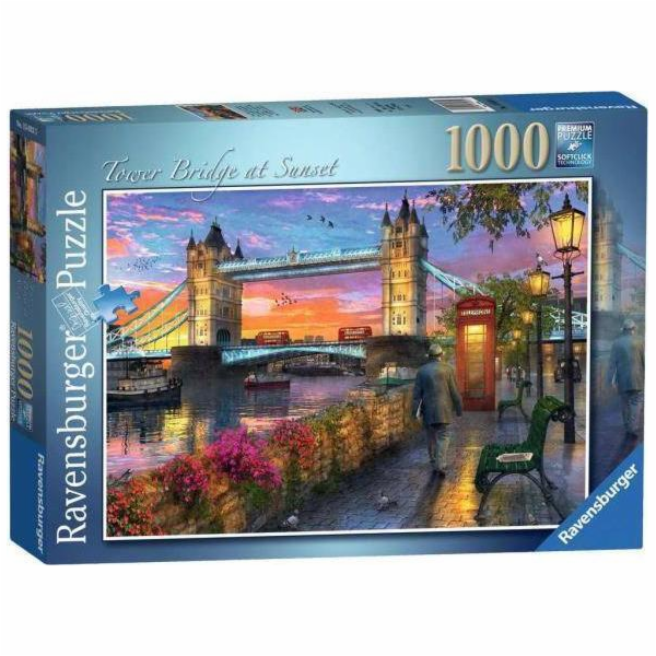 Puzzle 1000 prvků západ slunce nad mostem Tower